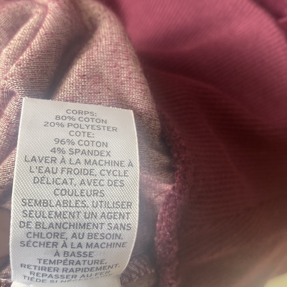(A6) Nordstrom Abound Velvet Velour Quarter Zip Crop Top Burgundy Stem Wine, 3X - Picture 7 of 10